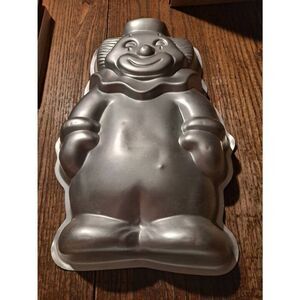 Vintage 1989 Wilton Clown Cake Pan 2105-9401 Full Body Aluminum Mold 13.5"x7"